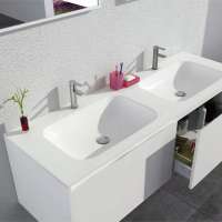 Cabinets Wood Customized Solid White Sink Soft Mirror Carcase Custom Classic Painting Ceramic Style