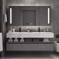 2020 hotel style sintered stone basin bathroom vanity