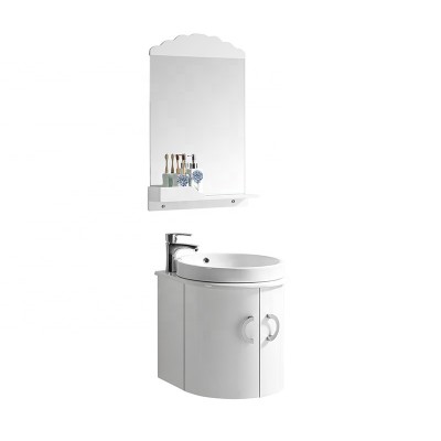 modern small round cabinet washbasin pvc bathroom vanity