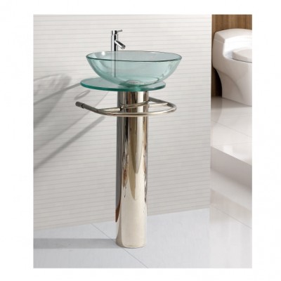 Modern Design Bowl Tempered Glass Basin Round Glass Countertop